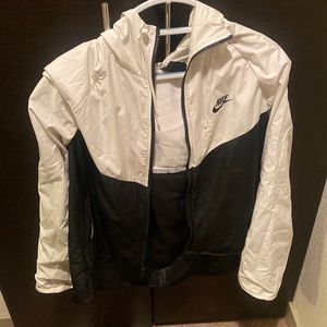 white and black nike hoodie